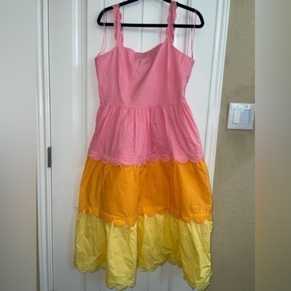 New | English Factory Colorblock Scallop Sundress